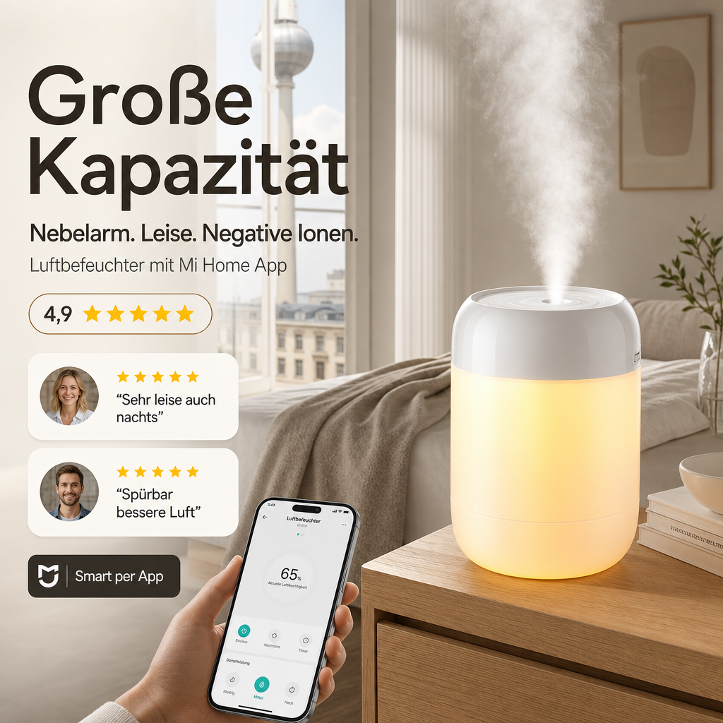 💨 2-in-1-Lautloser, verstellbarer Ventilator mit Fernbedienung und Licht fürs Schlafzimmer