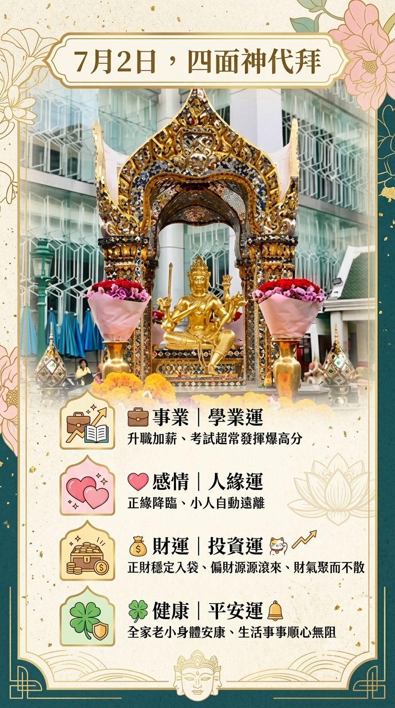 ⏰7月2日｜泰國曼谷四面佛現場代拜🙏