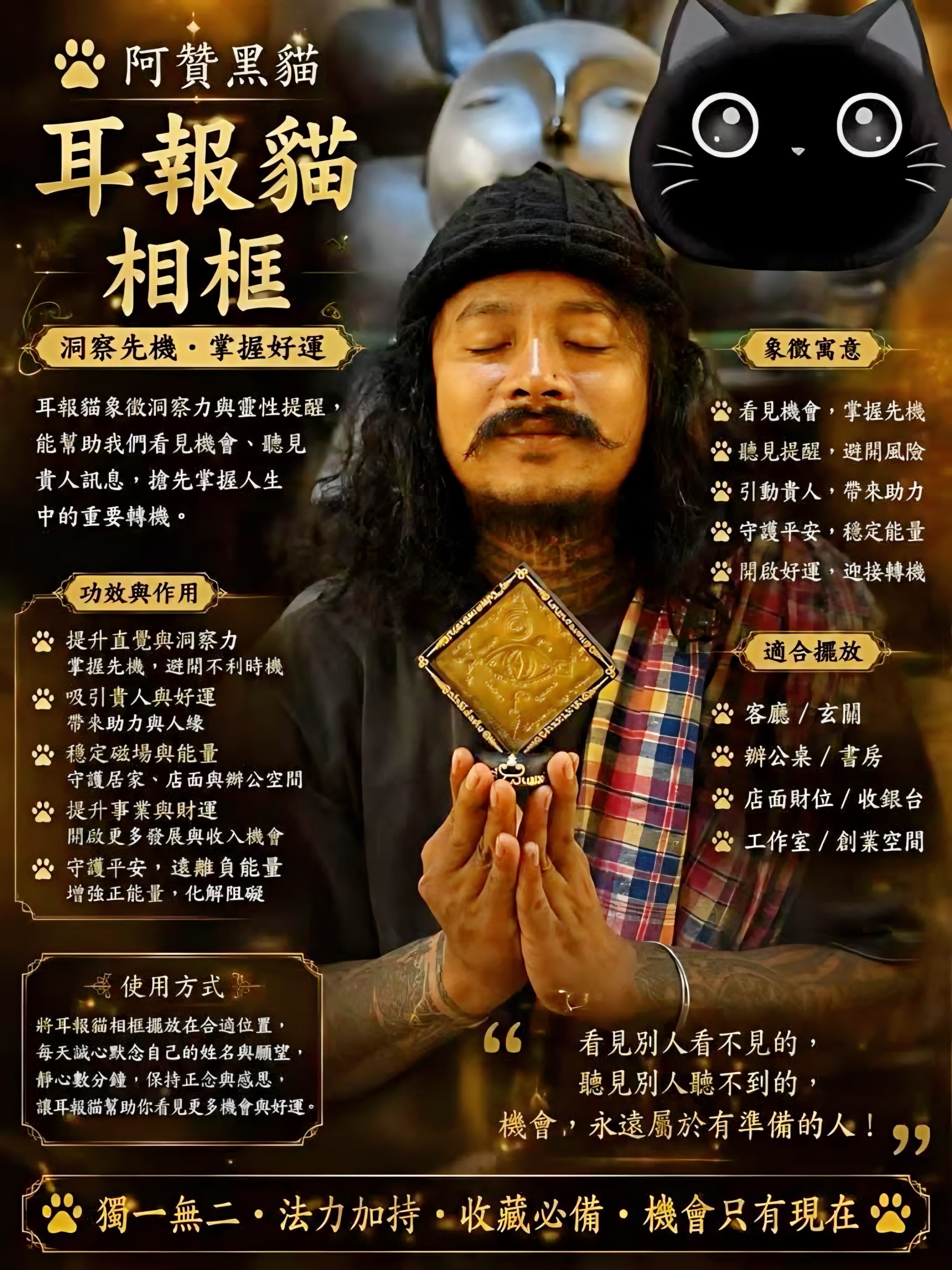 🔥【 紅金聚財膏 · 黑貓偏財獨寵 】