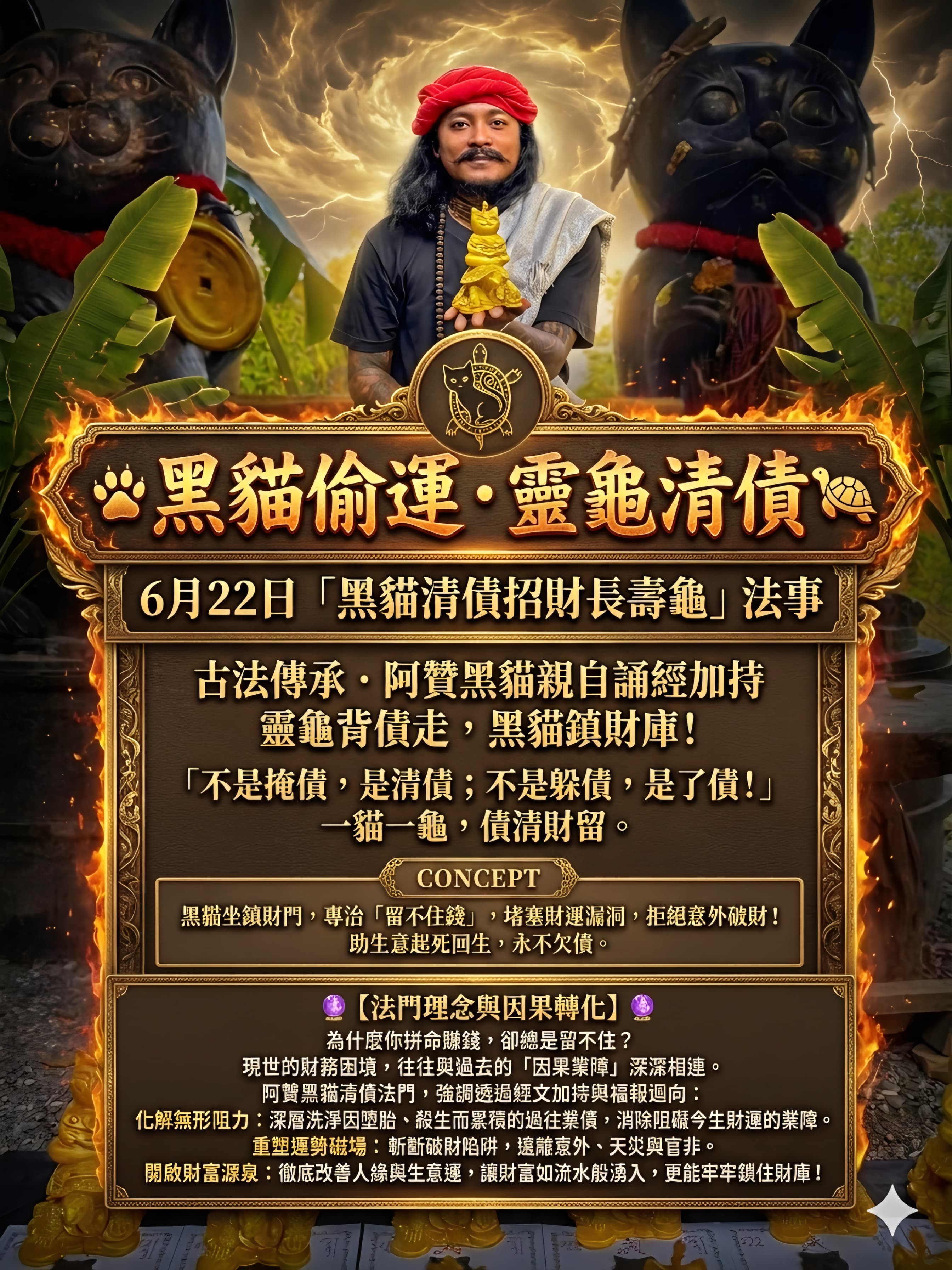 阿贊黑貓 · 黑貓清債招財龜  《法蠟許願法會》