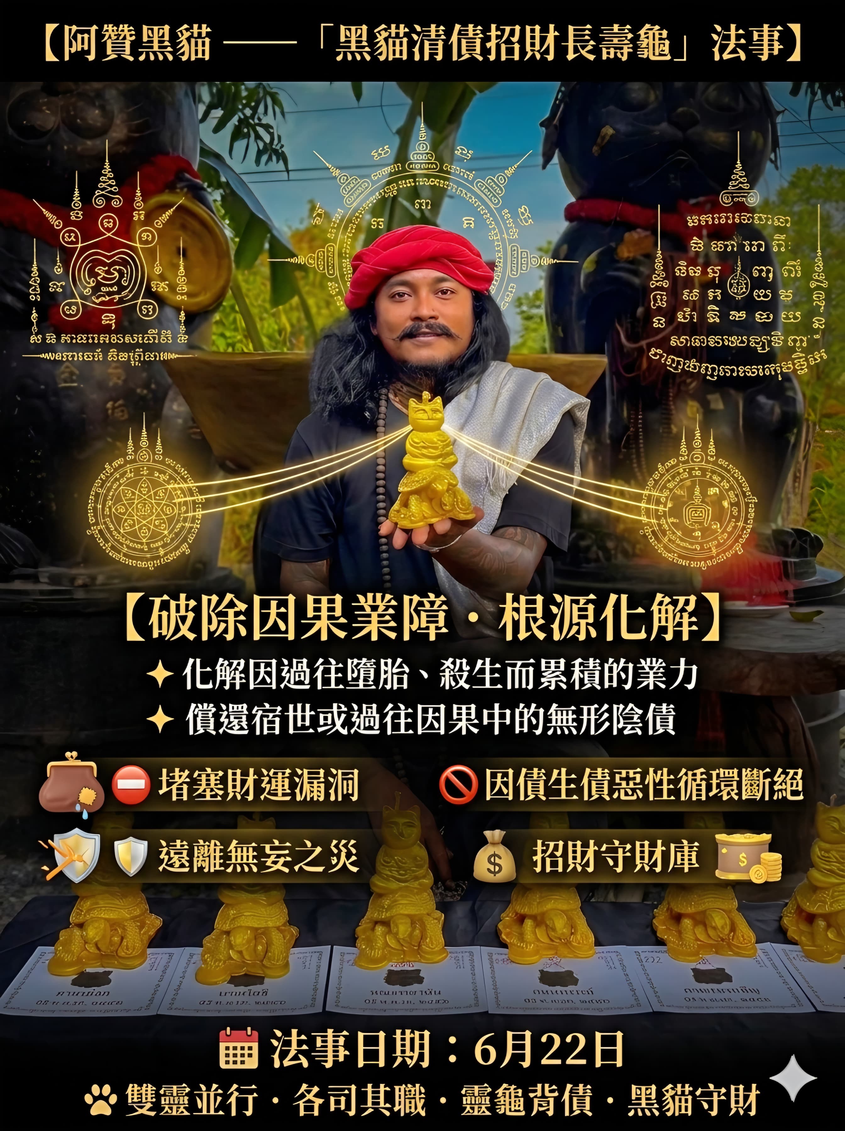 阿贊黑貓 · 黑貓清債招財龜  《法蠟許願法會》