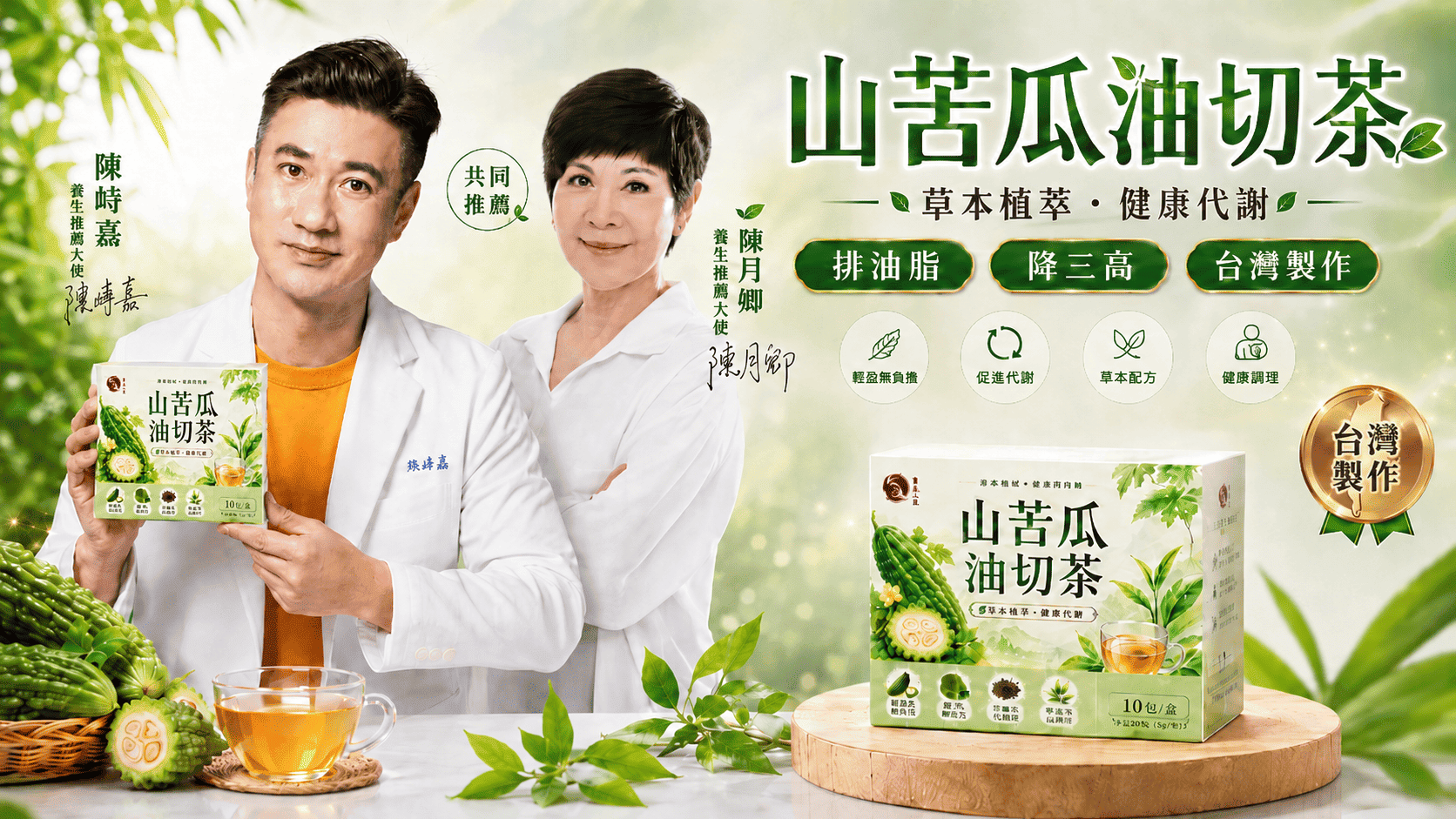 養生專家陳月卿強烈推薦山苦瓜油切茶【陳峙嘉醫師製作-養生專家陳月卿強烈推薦】山苦瓜油切茶｜清爽油切，喝出輕盈代謝力，草本植萃配方・台灣製作・每日一杯輕負擔~