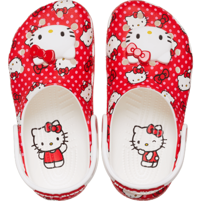 【18～21cm】キッズ 「ハローキティ」 レッド クラシック クロッグ