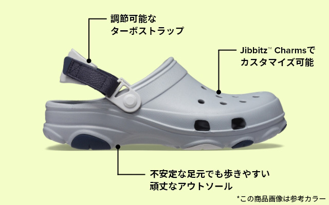オールテレイン クロッグ 商品説明イメージ