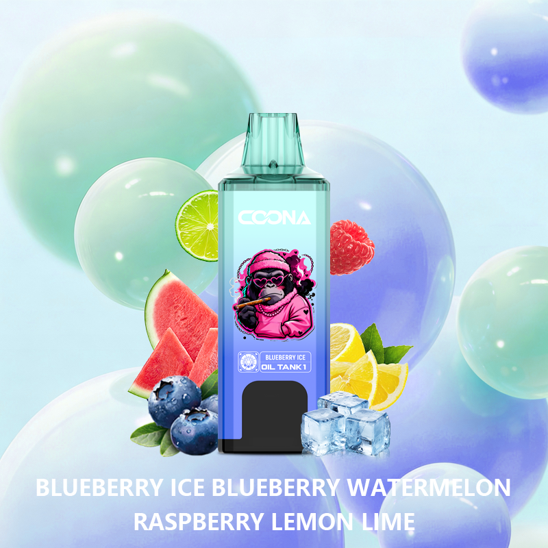 COONA 120000パフ 8in1使い捨てVAPE - BLUEBERRY ICE & BLUEBERRY WATERMELON & RASPBERRY & LEMON LIME