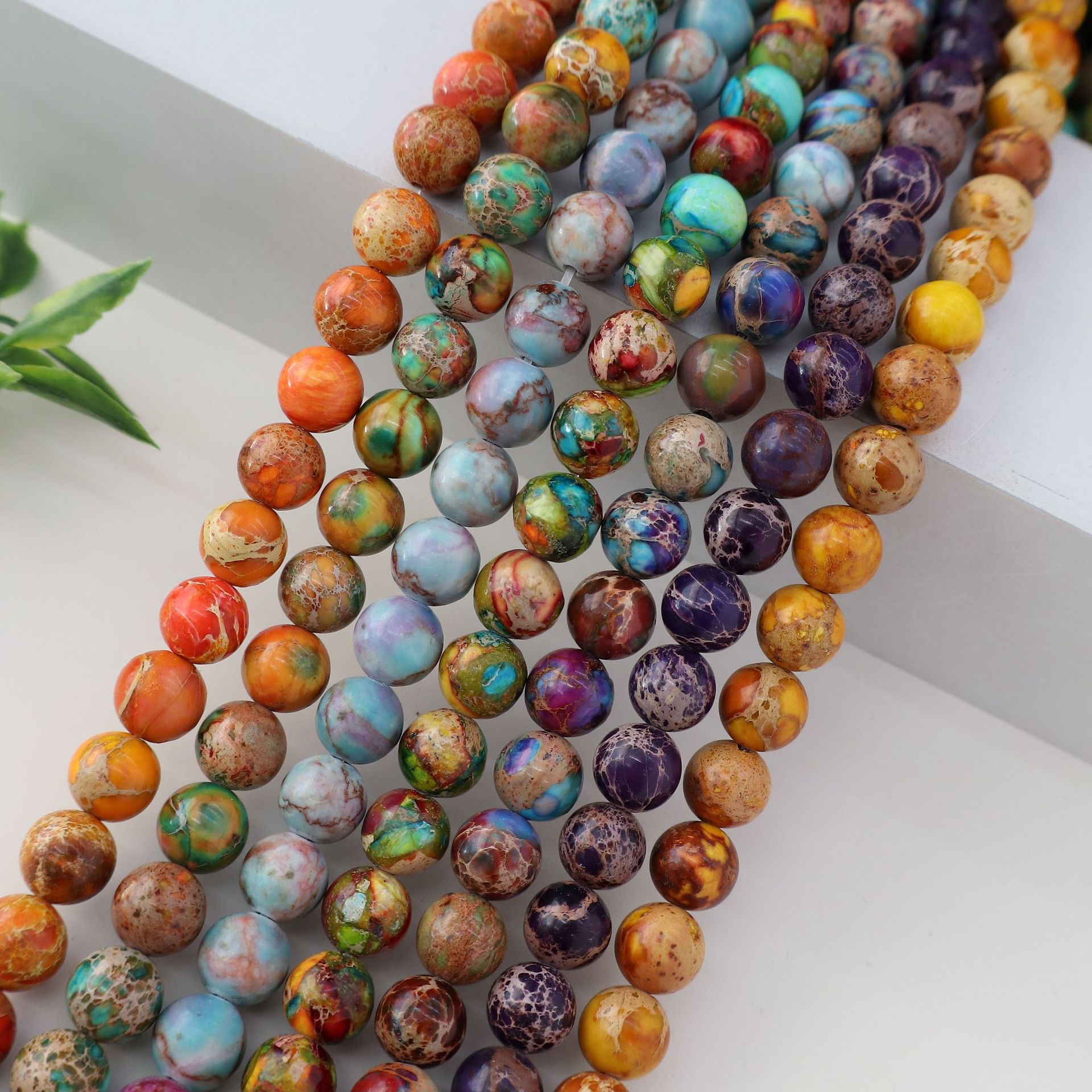 Wholesale Natural Imperial Jasper Round Beads, Loose Gemstone Beads for DIY Bracelet Necklace Jewelry Making, 4/6/8/10mm