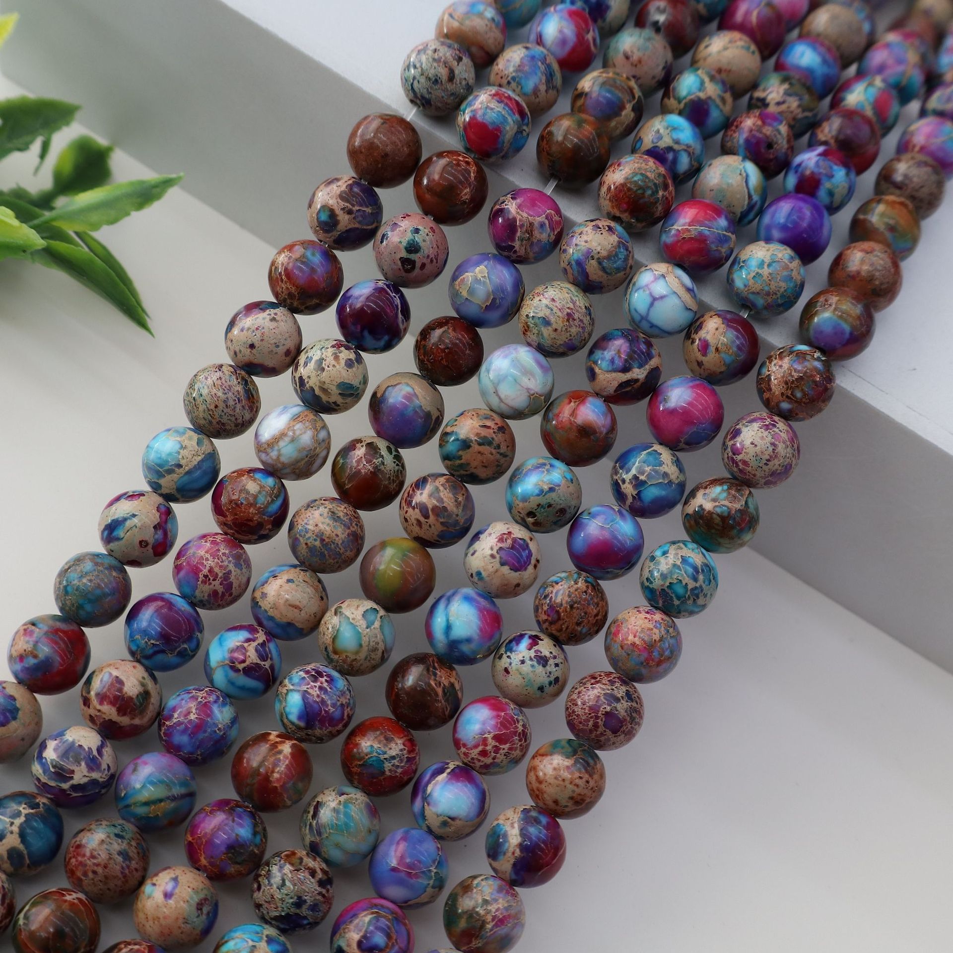 Wholesale Natural Imperial Jasper Round Beads, Loose Gemstone Beads for DIY Bracelet Necklace Jewelry Making, 4/6/8/10mm
