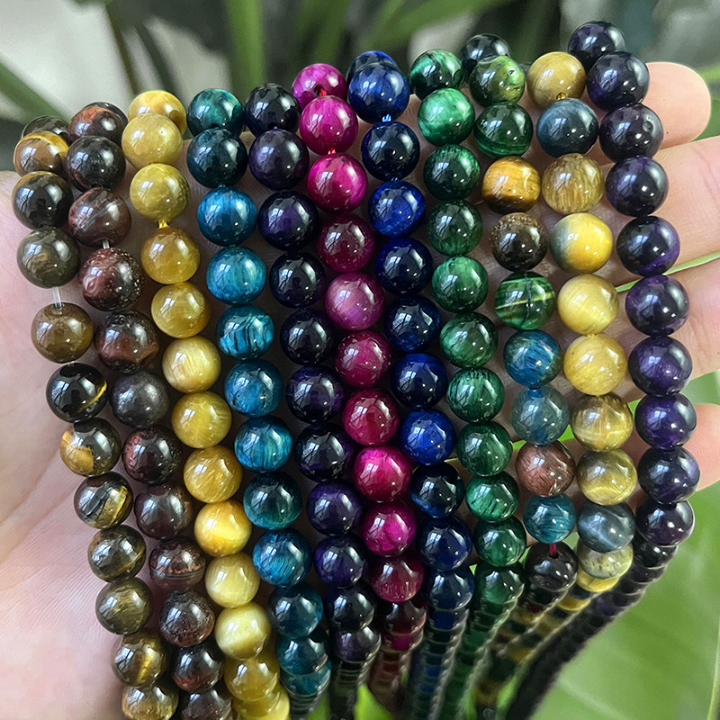 Wholesale Tiger's Eye Beads, Natural Colorful Tiger Eye Round Loose Beads, Spacer Beads for DIY Bracelet Necklace Jewelry Making, 4/6/8/10mm