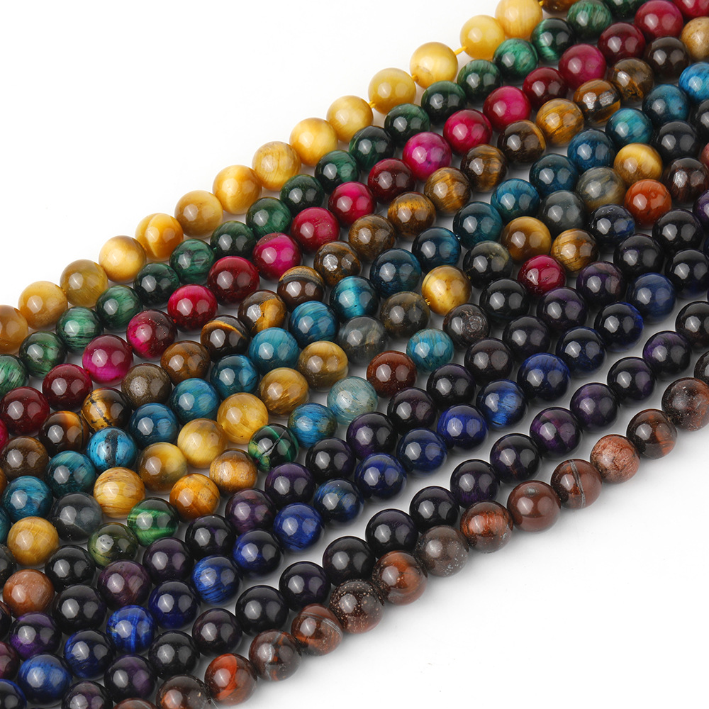 Wholesale Tiger's Eye Beads, Natural Colorful Tiger Eye Round Loose Beads, Spacer Beads for DIY Bracelet Necklace Jewelry Making, 4/6/8/10mm