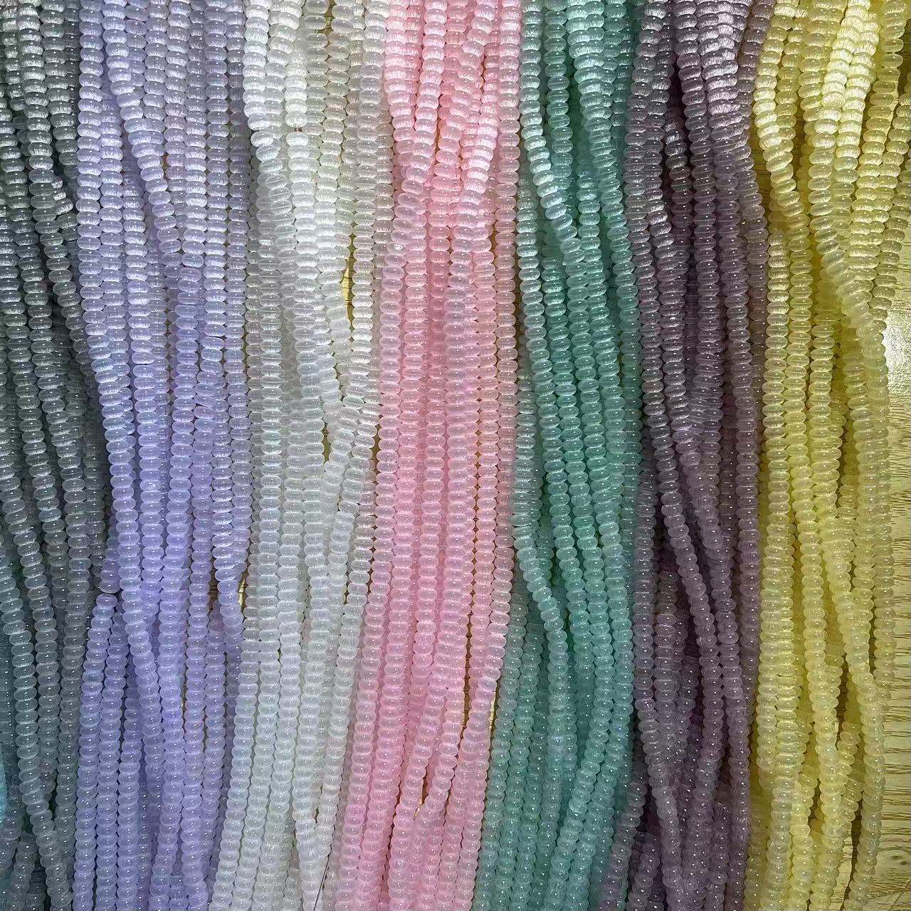 Colorful Dopamine Cat's Eye Abacus Beads, 3x6mm Flat Round Spacer Beads for DIY Jewelry Making, approx. 120pcs/strand