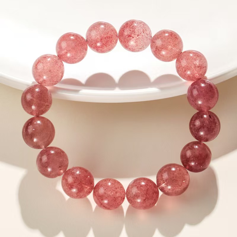 Finished Strawberry Quartz Bracelet