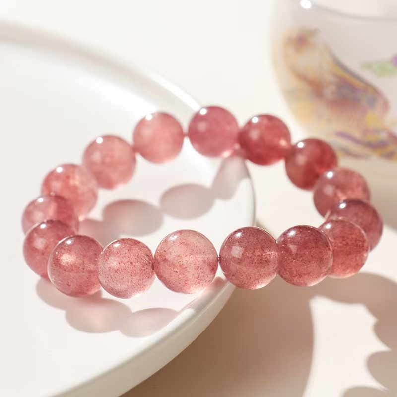 Finished Strawberry Quartz Bracelet