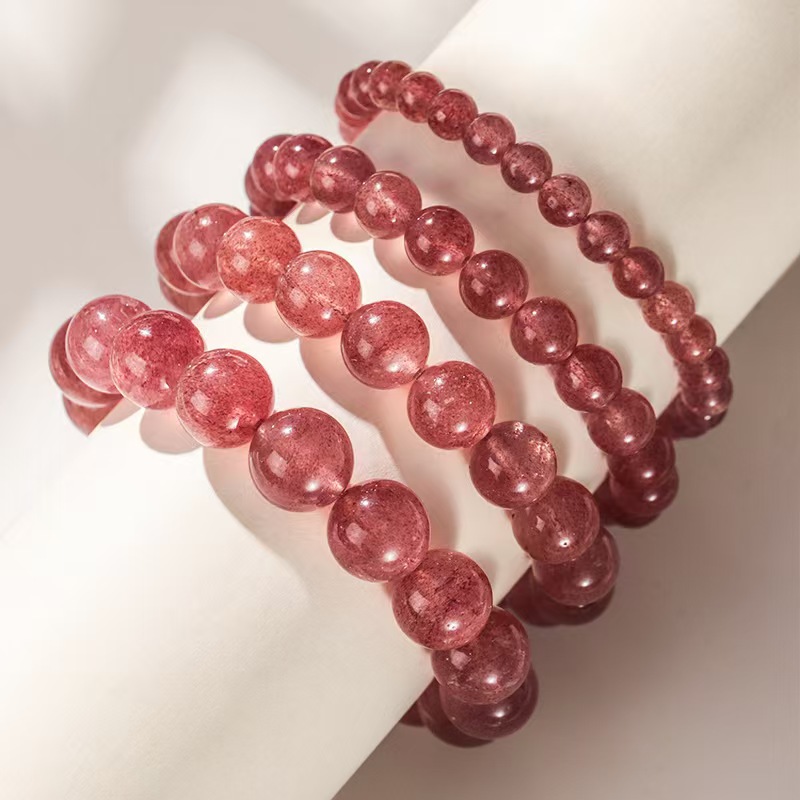 Finished Strawberry Quartz Bracelet