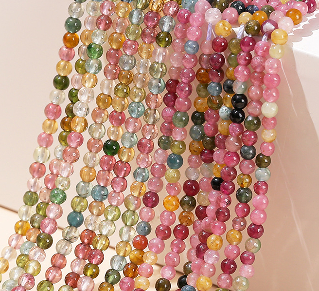 3mm Natural Tourmaline Beads – Candy Color, Wholesale