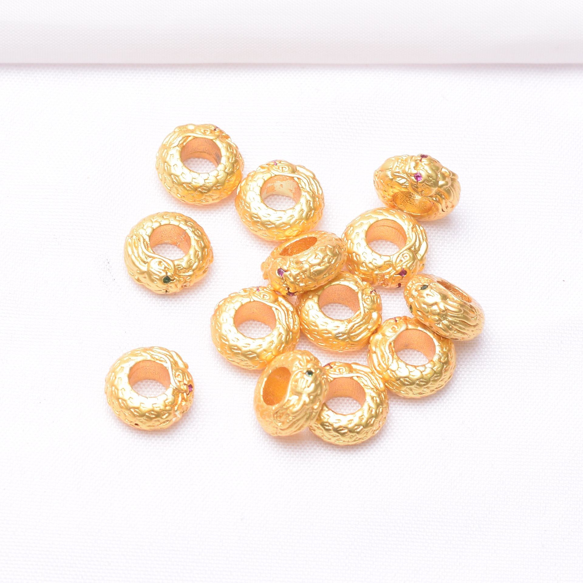 Wholesale Anti-Tarnish Sand Gold Enamel Dragon Charms, Chinese Zodiac Dragon Dumpling/Taisui Pendant Pack of 10 for DIY Bracelet Necklace Jewelry Making Findings