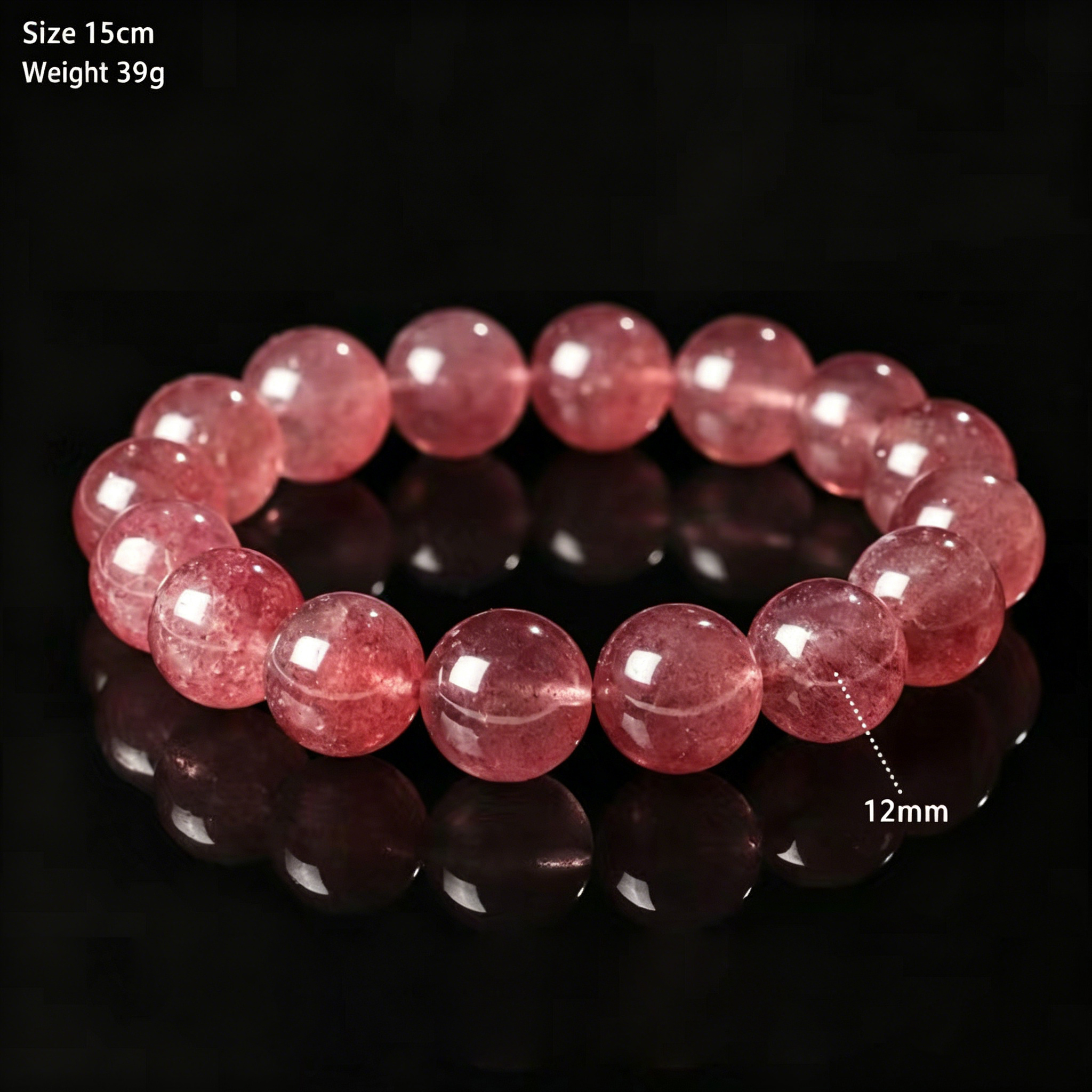 Finished Strawberry Quartz Bracelet
