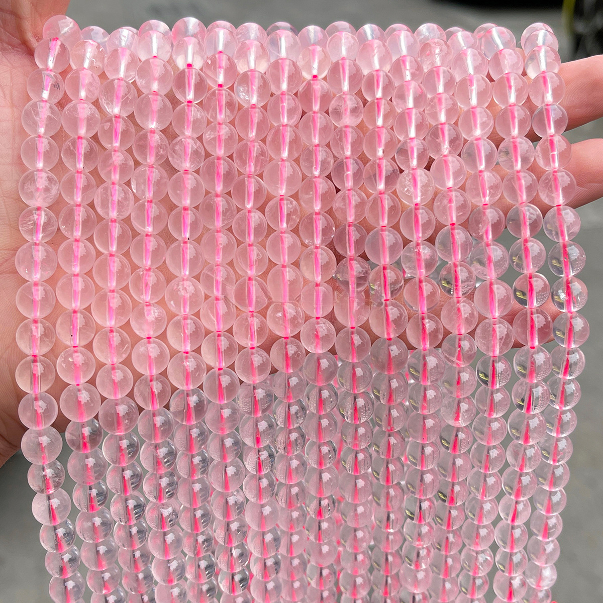 Natural Rose Quartz Beads Loose – Crystal Round Beads, Bracelet Jewelry Findings, Semi-Finished Bulk Wholesale