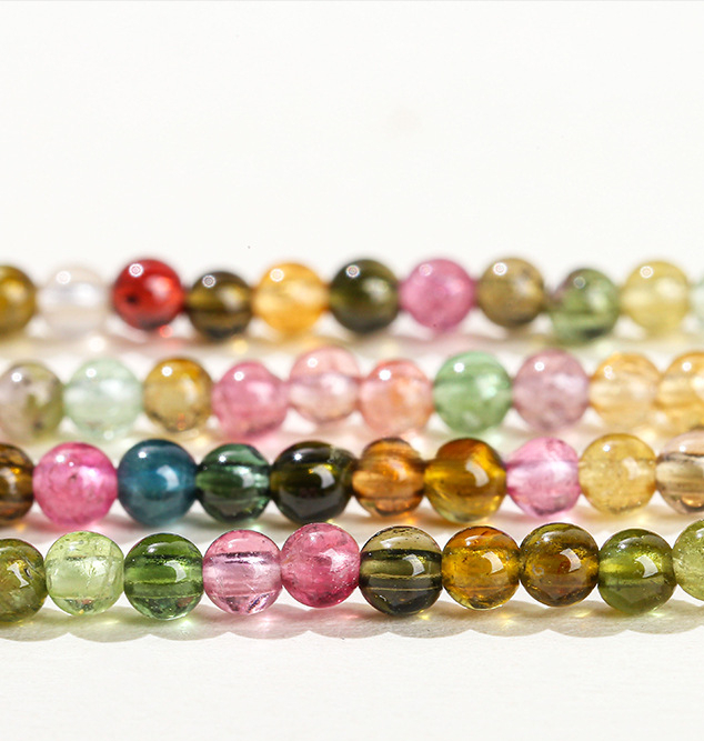 3mm Natural Tourmaline Beads – Candy Color, Wholesale