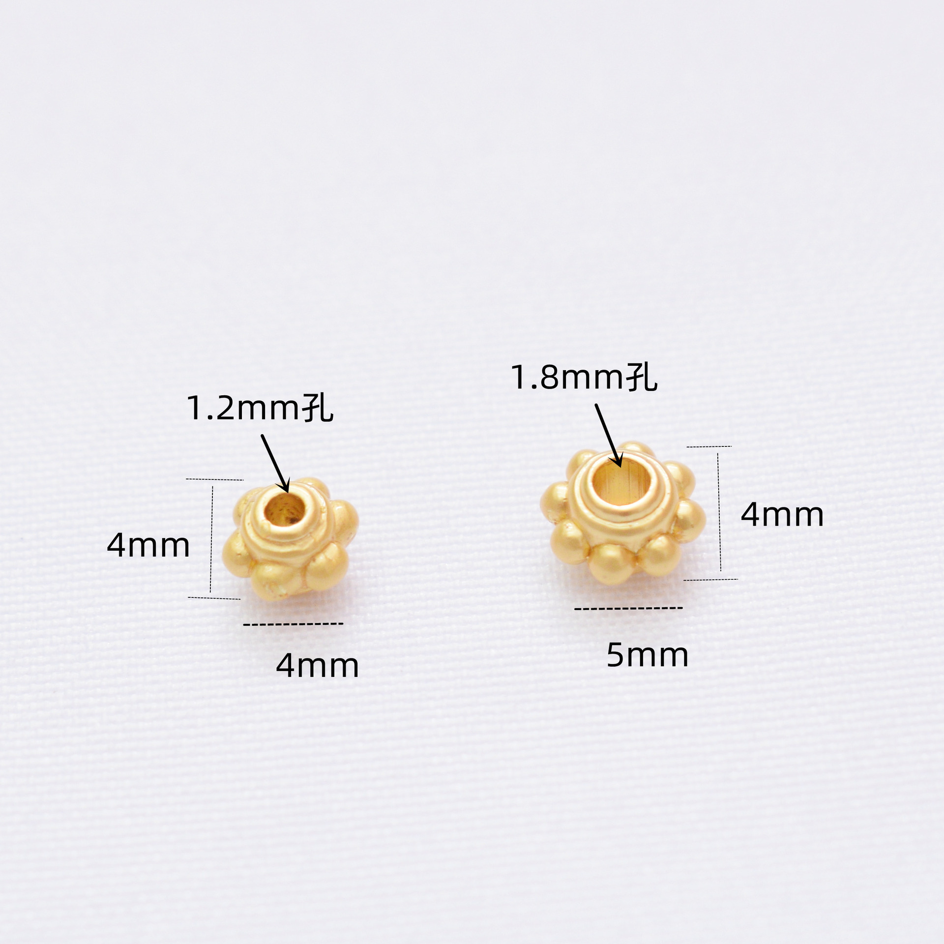 Wholesale Anti-Tarnish Ancient Sand Gold Lantern Spacer Beads, 2 Sizes Multi-Bead Outline Round Loose Spacers Pack of 100 for DIY Bracelet Necklace Braided Cord Jewelry Making Findings