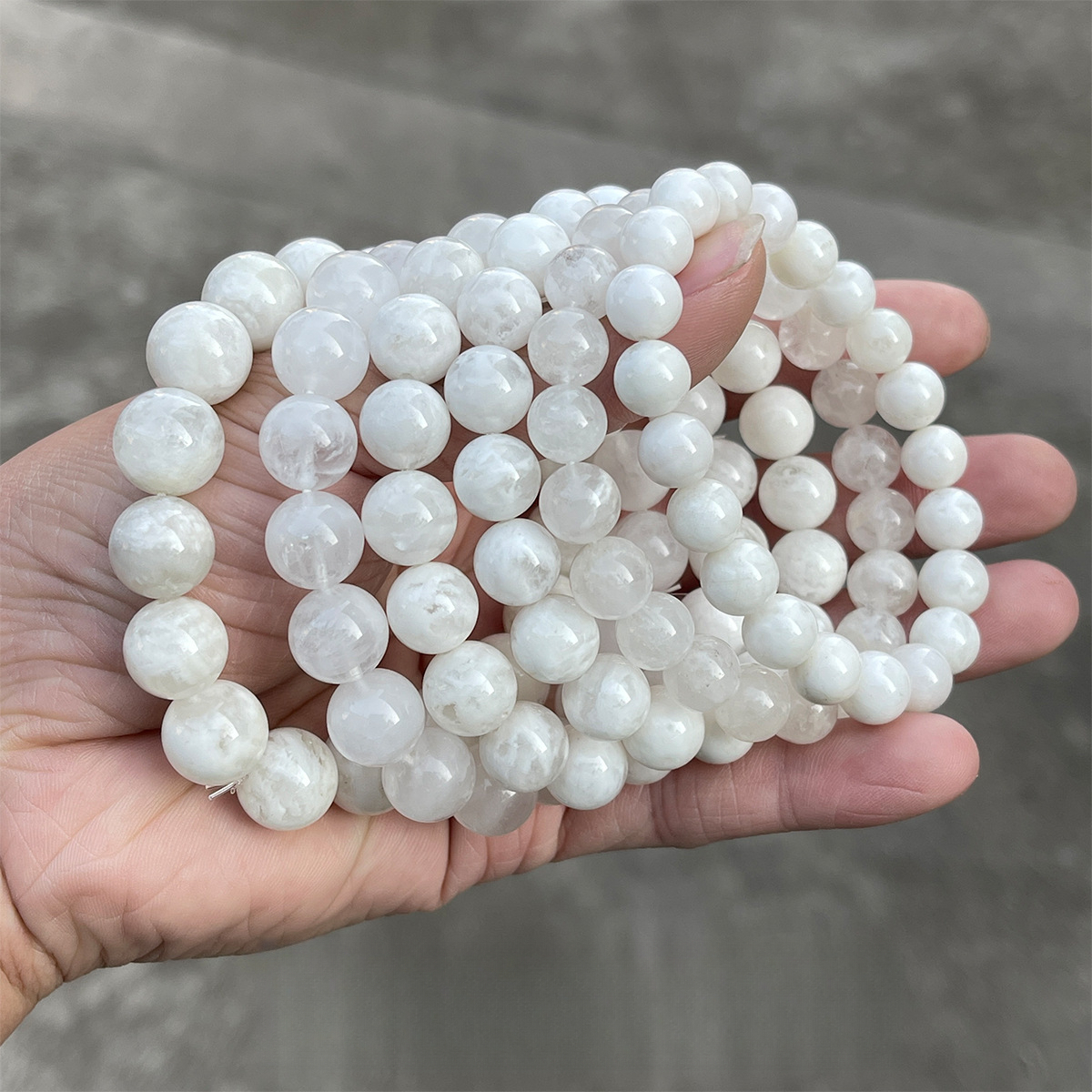 Natural White Snowflake Phantom Bracelet – White Phantom, Wholesale