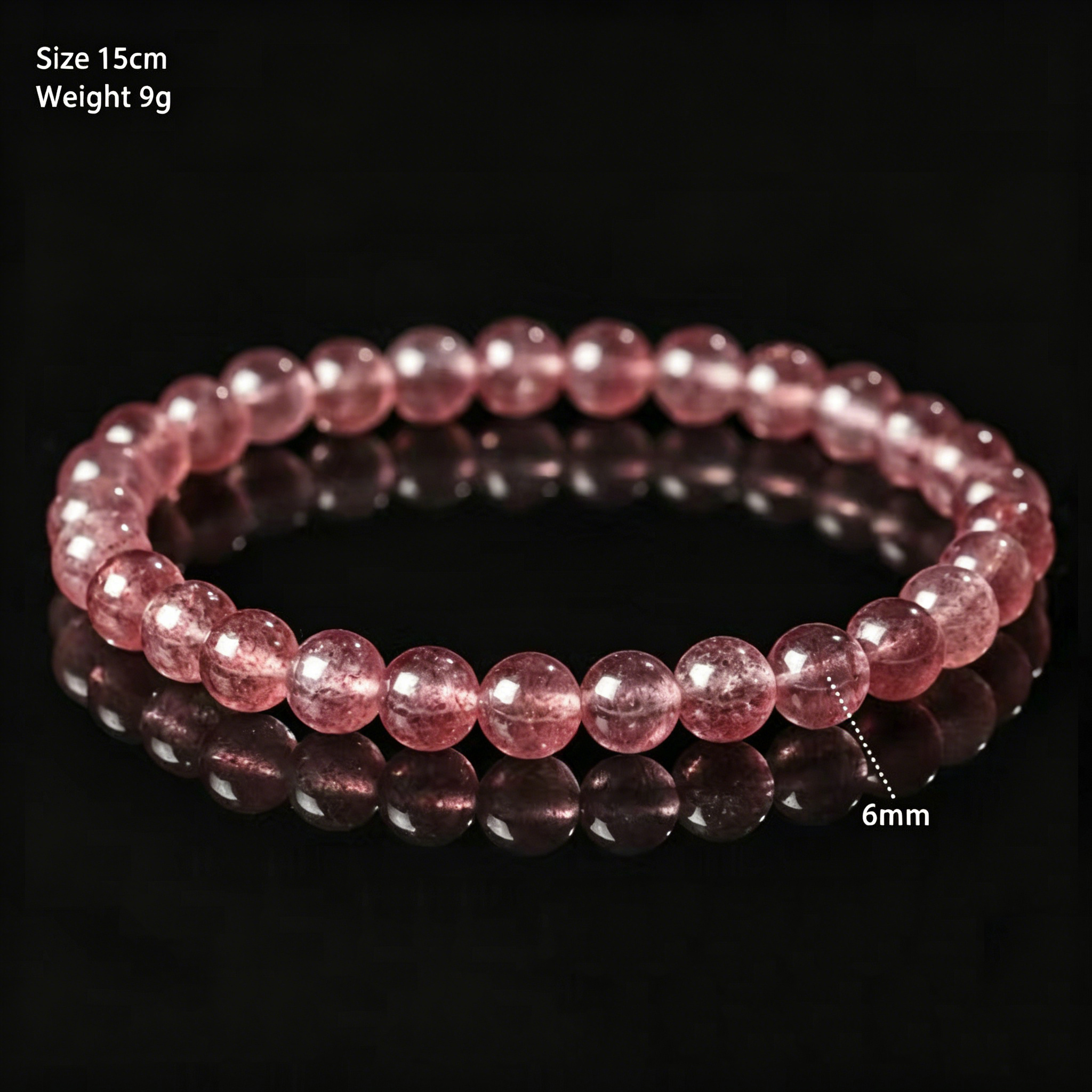 Finished Strawberry Quartz Bracelet