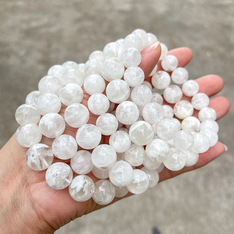 Natural White Snowflake Phantom Bracelet – White Phantom, Wholesale