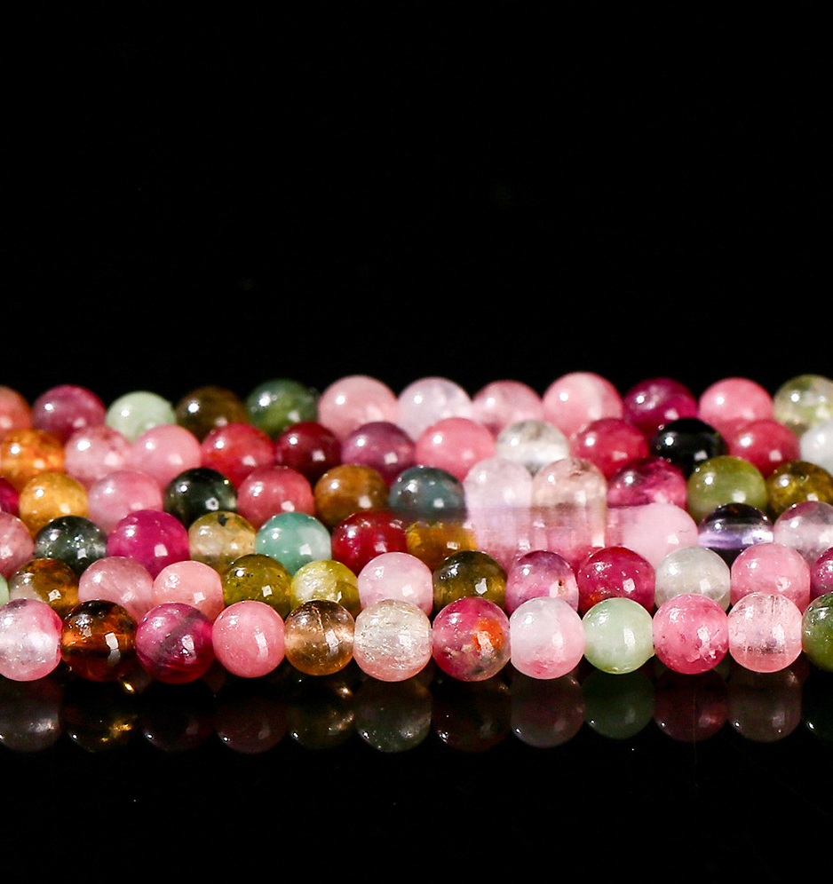 3mm Natural Tourmaline Beads – Candy Color, Wholesale