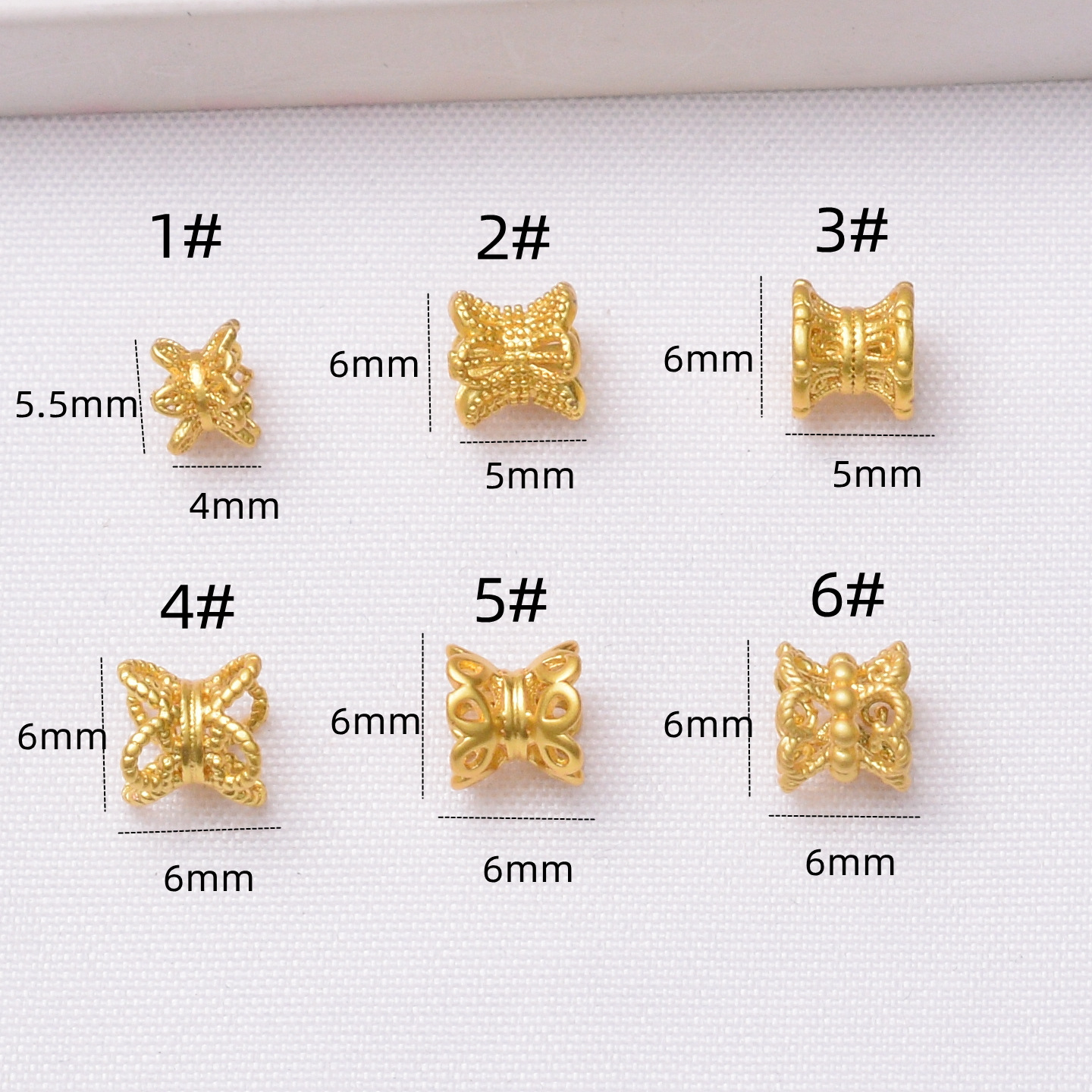 Wholesale Anti-Tarnish Ancient Gold 6mm Hollow Petal Flower Bead Caps Spacers, Pack of 10 DIY Bracelet Jewelry Making Accessories