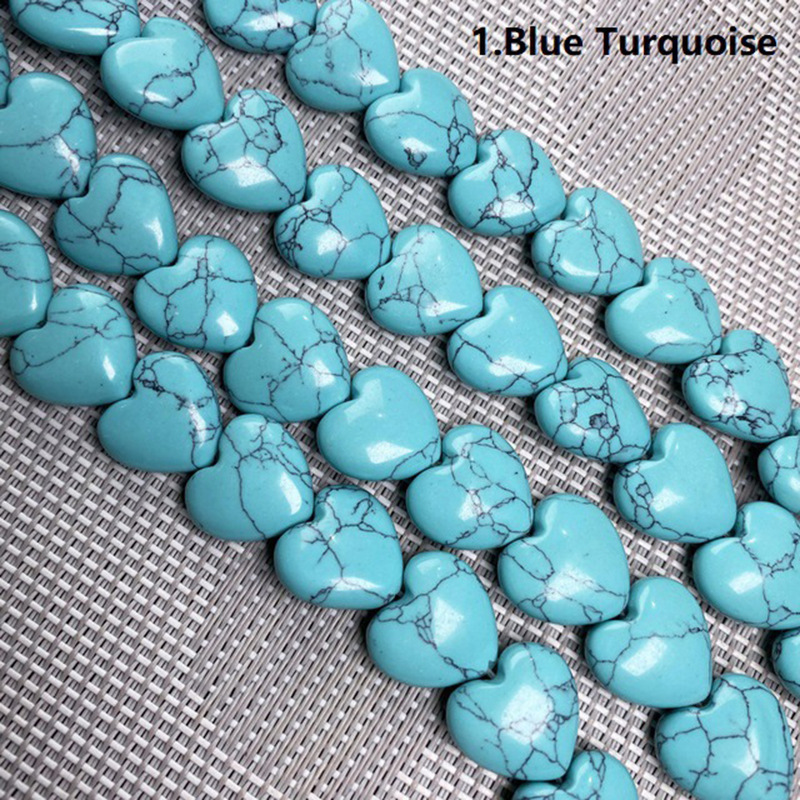 Wholesale Mixed Natural Stone Heart Beads, 16mm Love Shaped Crystal Beads, Loose Gemstone Charms for DIY Bracelet Necklace Jewelry Making