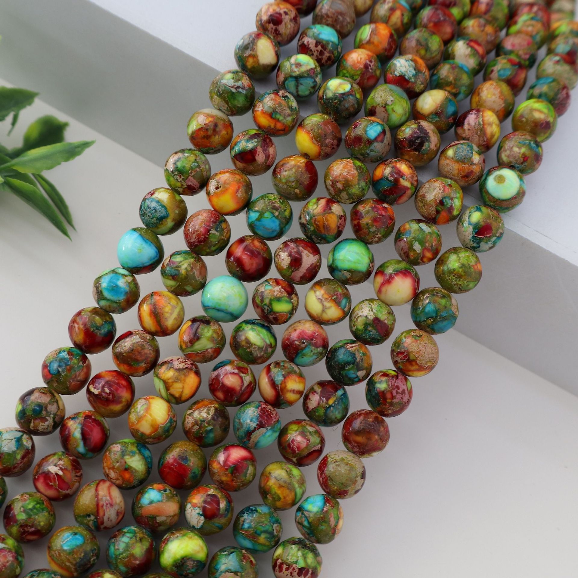 Wholesale Natural Imperial Jasper Round Beads, Loose Gemstone Beads for DIY Bracelet Necklace Jewelry Making, 4/6/8/10mm