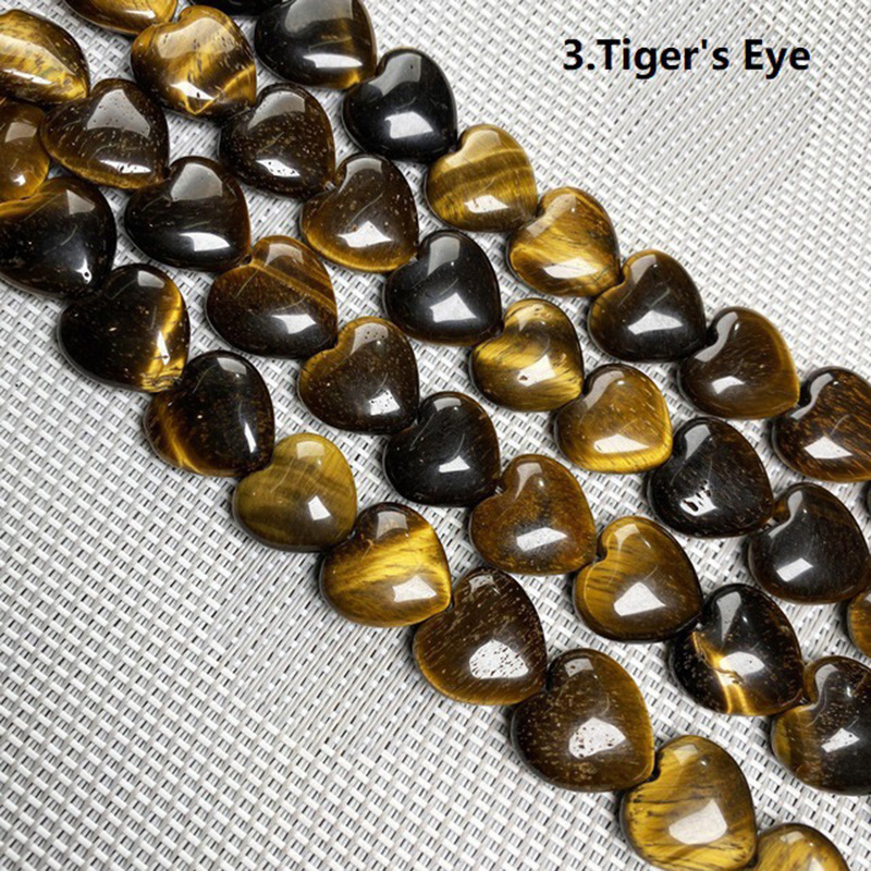 Wholesale Mixed Natural Stone Heart Beads, 16mm Love Shaped Crystal Beads, Loose Gemstone Charms for DIY Bracelet Necklace Jewelry Making