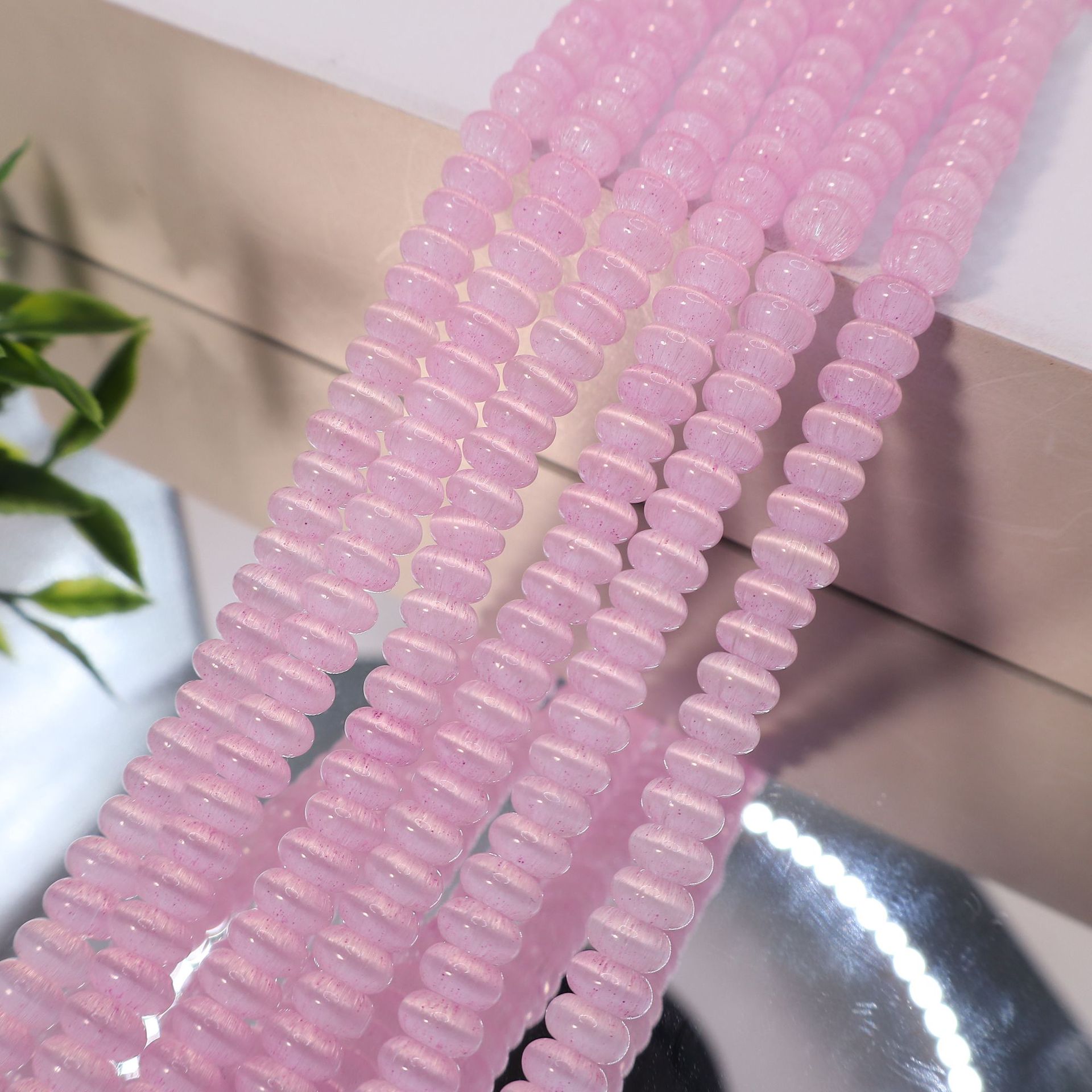 Colorful Dopamine Cat's Eye Abacus Beads, 3x6mm Flat Round Spacer Beads for DIY Jewelry Making, approx. 120pcs/strand