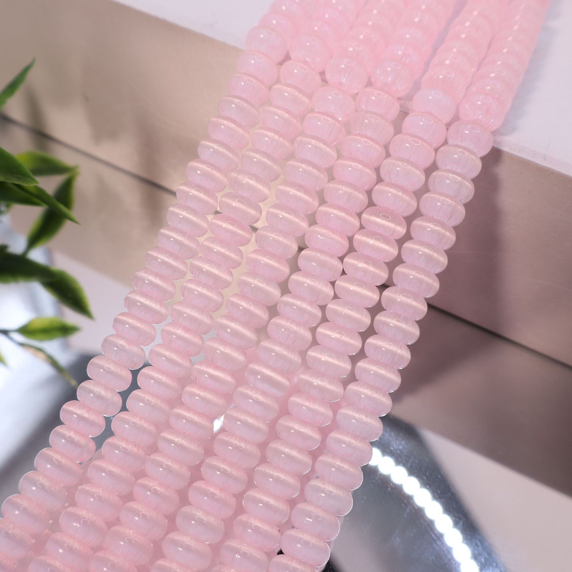 Colorful Dopamine Cat's Eye Abacus Beads, 3x6mm Flat Round Spacer Beads for DIY Jewelry Making, approx. 120pcs/strand