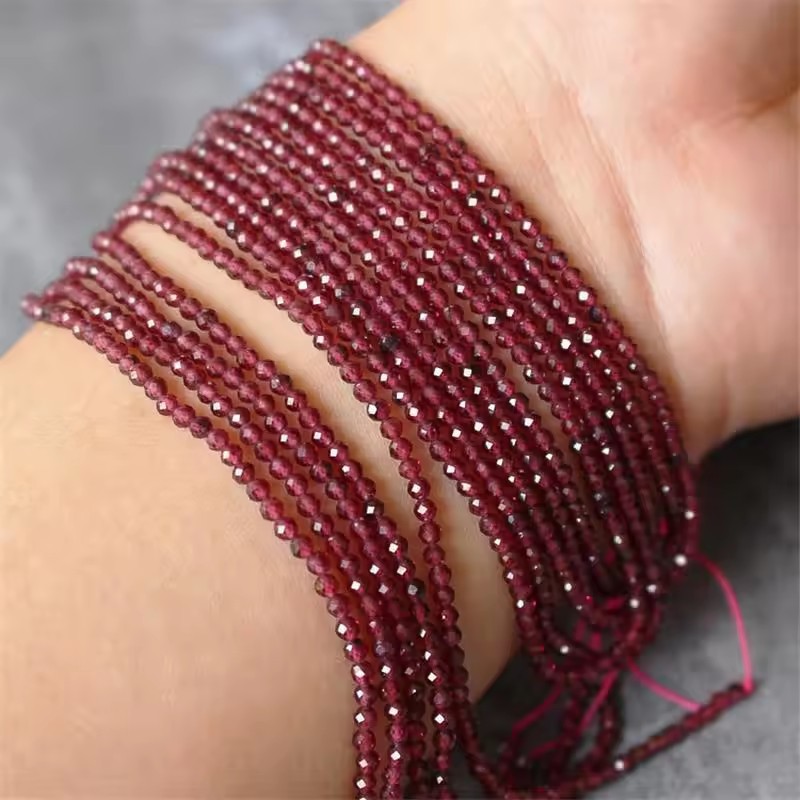 Wholesale Faceted Natural Gemstone Beads, Cut Crystal Loose Beads, Aquamarine Tourmaline Agate Spacer Beads for DIY Bracelet Necklace Jewelry Making, 2/3/4mm
