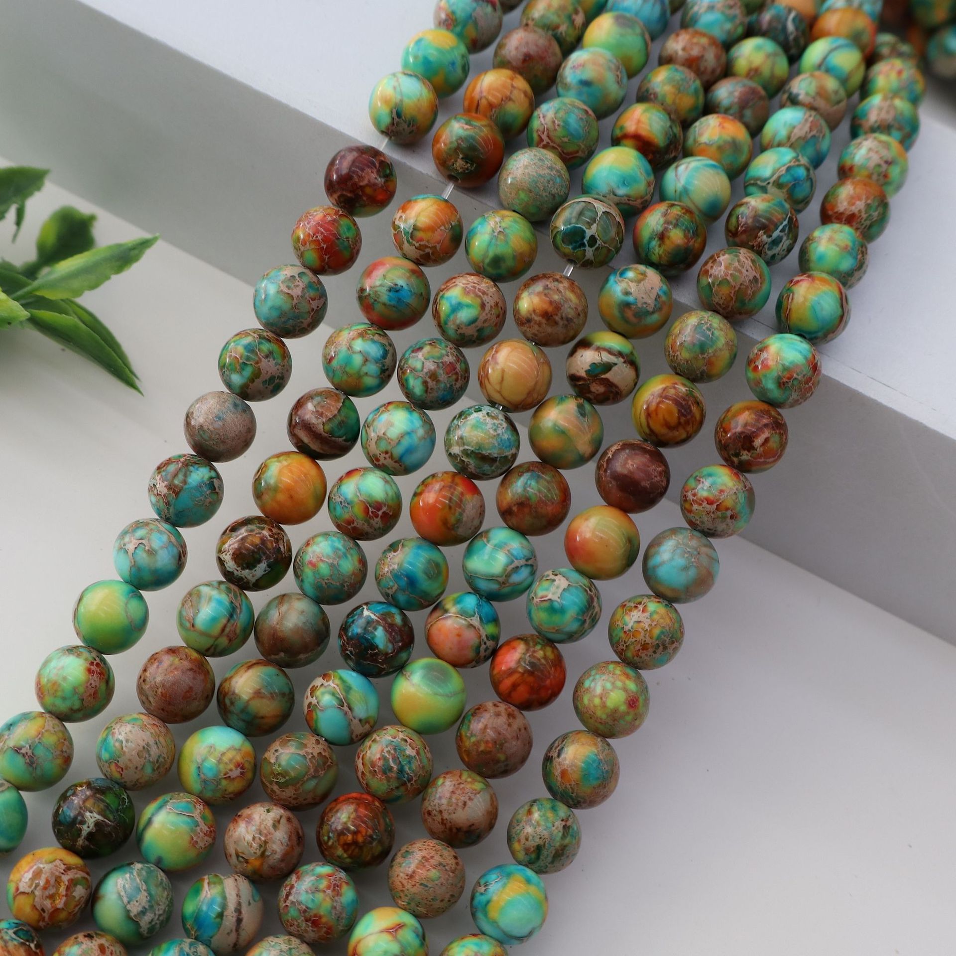 Wholesale Natural Imperial Jasper Round Beads, Loose Gemstone Beads for DIY Bracelet Necklace Jewelry Making, 4/6/8/10mm