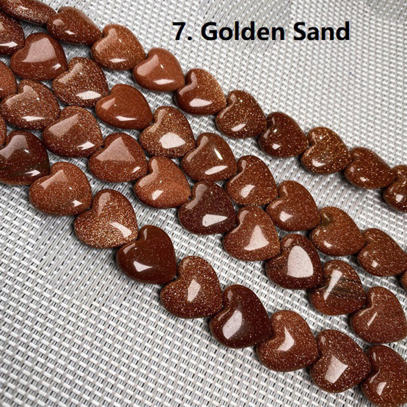 Wholesale Mixed Natural Stone Heart Beads, 16mm Love Shaped Crystal Beads, Loose Gemstone Charms for DIY Bracelet Necklace Jewelry Making