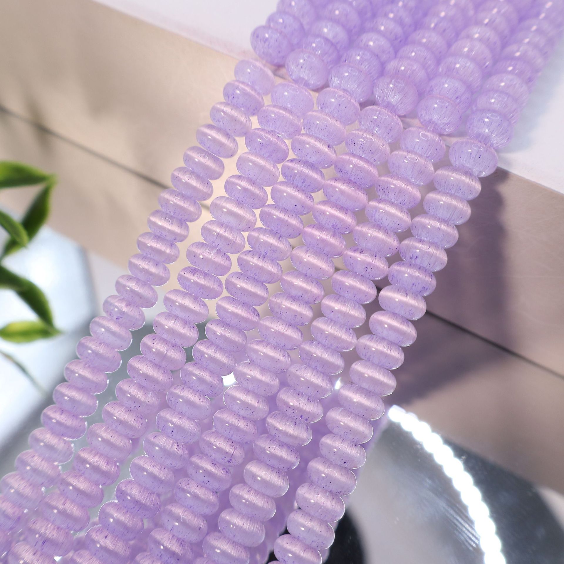 Colorful Dopamine Cat's Eye Abacus Beads, 3x6mm Flat Round Spacer Beads for DIY Jewelry Making, approx. 120pcs/strand