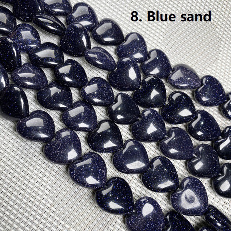 Wholesale Mixed Natural Stone Heart Beads, 16mm Love Shaped Crystal Beads, Loose Gemstone Charms for DIY Bracelet Necklace Jewelry Making
