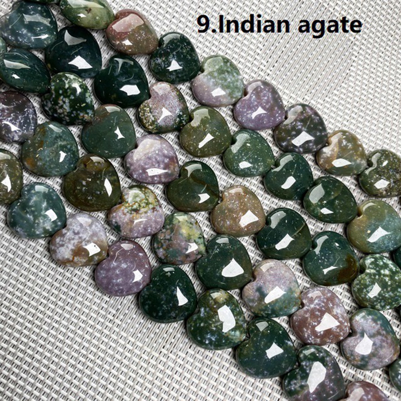 Wholesale Mixed Natural Stone Heart Beads, 16mm Love Shaped Crystal Beads, Loose Gemstone Charms for DIY Bracelet Necklace Jewelry Making