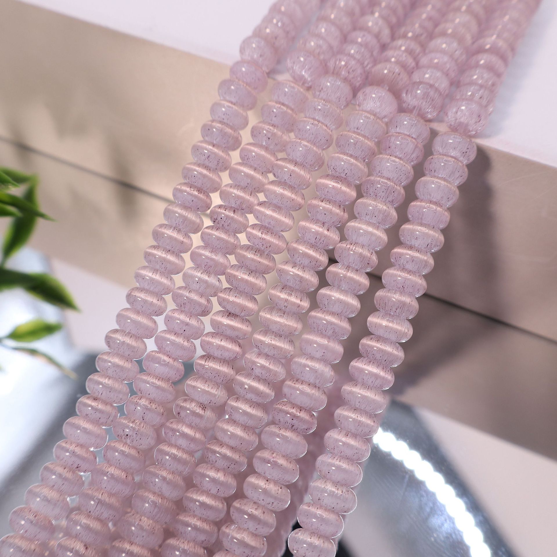 Colorful Dopamine Cat's Eye Abacus Beads, 3x6mm Flat Round Spacer Beads for DIY Jewelry Making, approx. 120pcs/strand