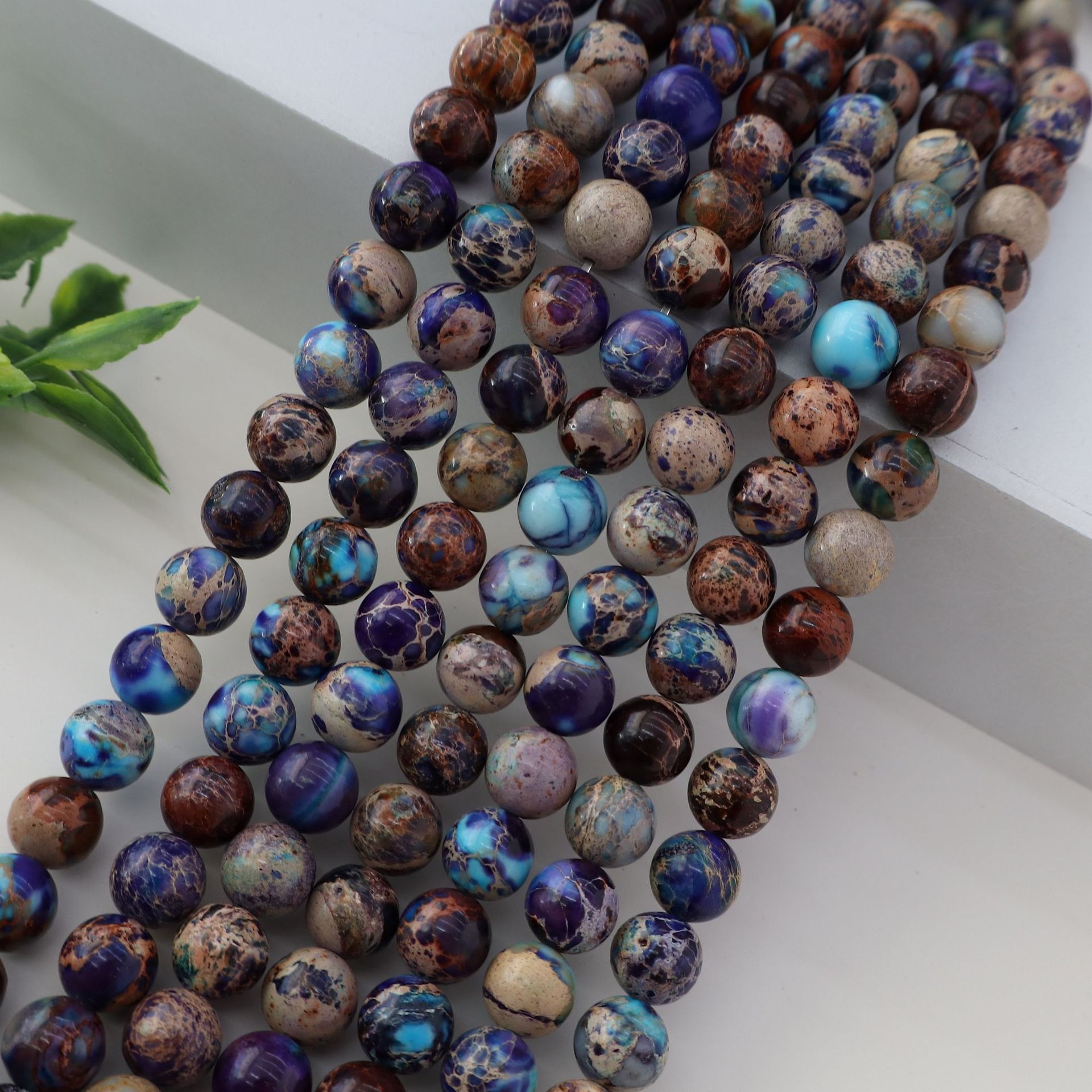 Wholesale Natural Imperial Jasper Round Beads, Loose Gemstone Beads for DIY Bracelet Necklace Jewelry Making, 4/6/8/10mm