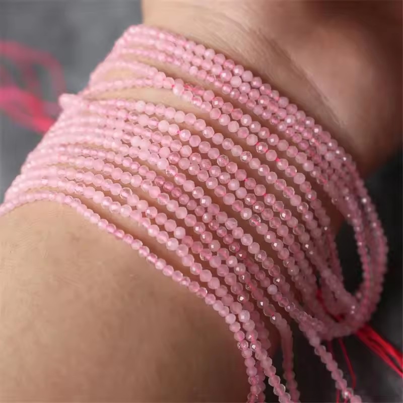 Wholesale Faceted Natural Gemstone Beads, Cut Crystal Loose Beads, Aquamarine Tourmaline Agate Spacer Beads for DIY Bracelet Necklace Jewelry Making, 2/3/4mm
