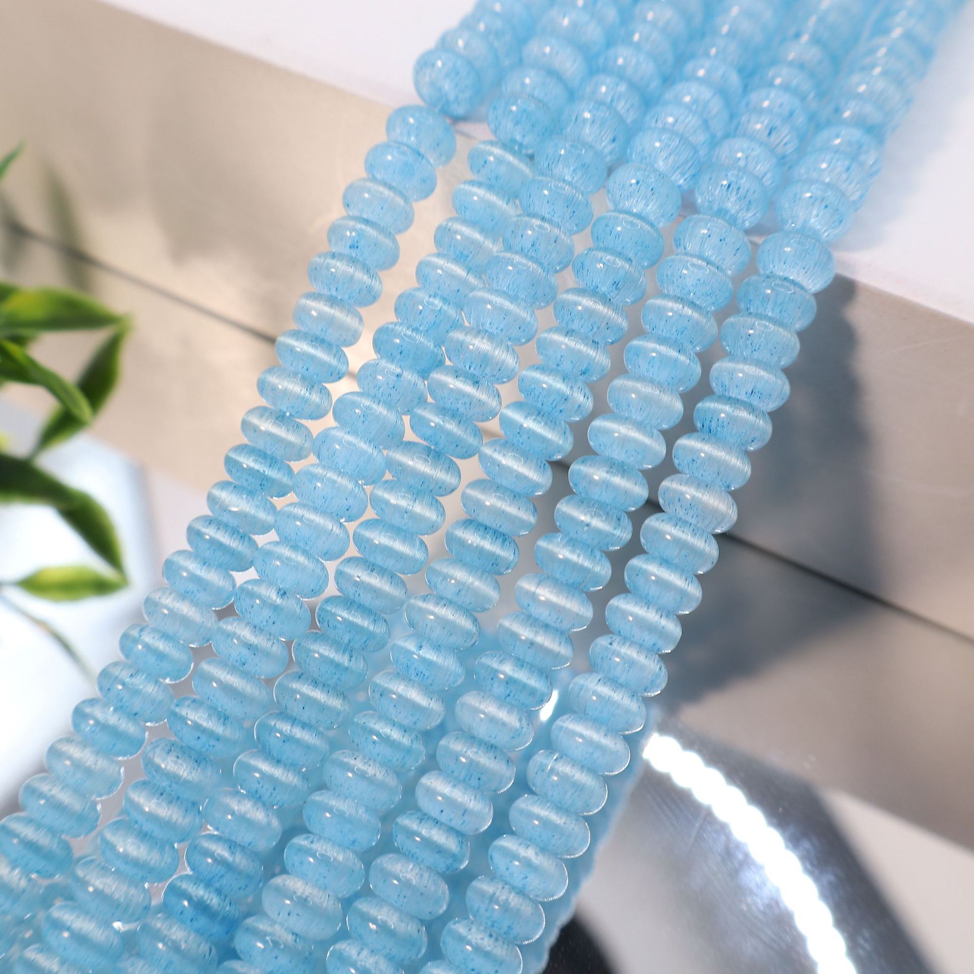 Colorful Dopamine Cat's Eye Abacus Beads, 3x6mm Flat Round Spacer Beads for DIY Jewelry Making, approx. 120pcs/strand