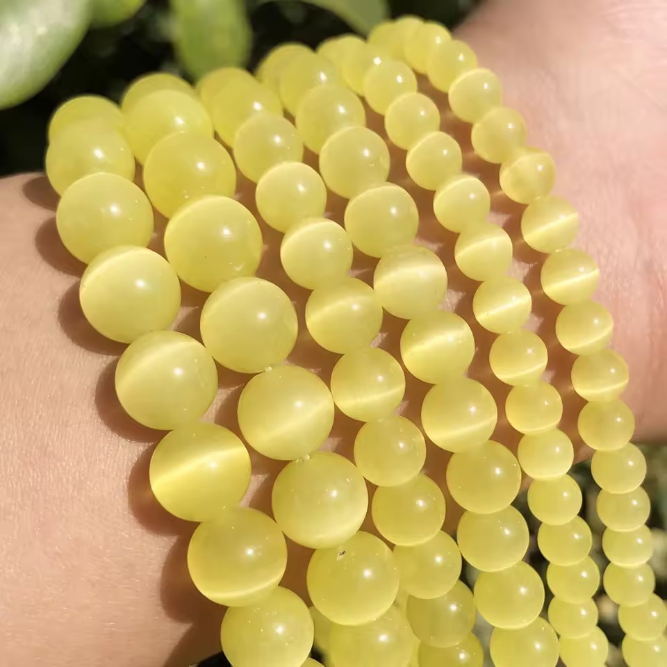 Factory Direct Sales  Cat's Eye Round Beads, Loose Spacer Beads for DIY Bracelet Necklace Jewelry Making, 4/6/8/10mm Sizes Available