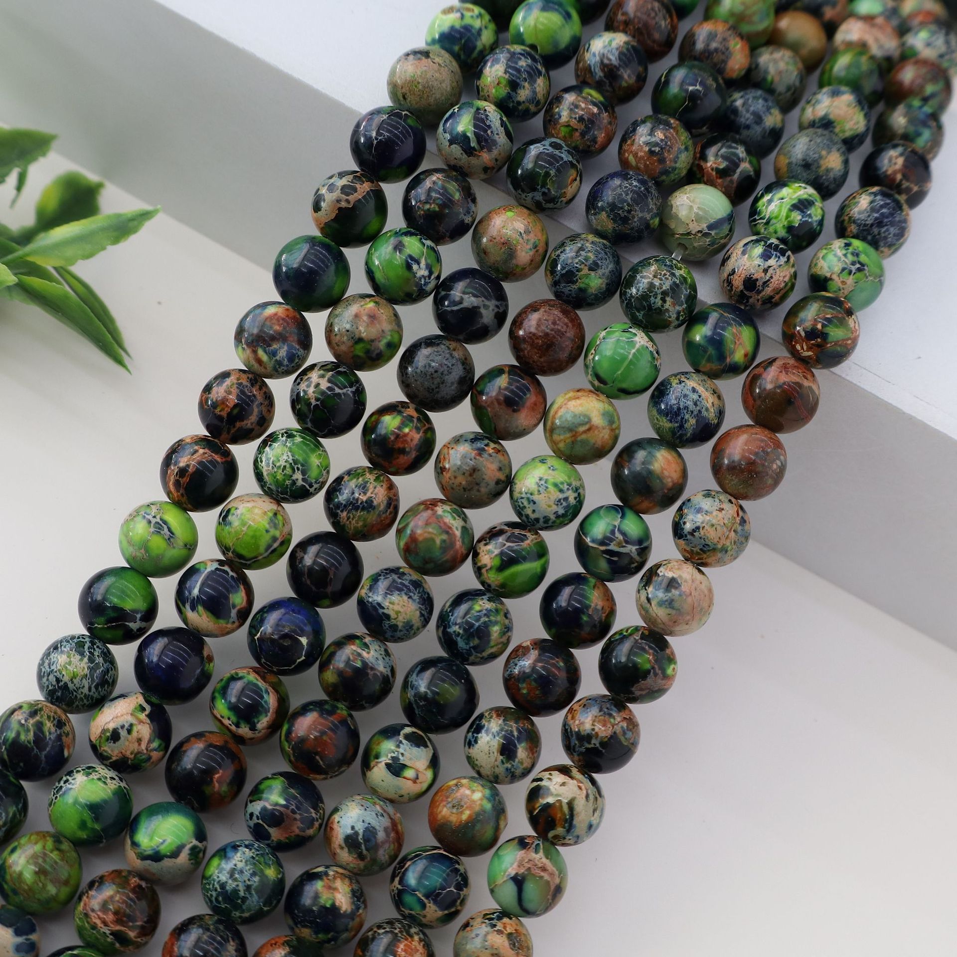Wholesale Natural Imperial Jasper Round Beads, Loose Gemstone Beads for DIY Bracelet Necklace Jewelry Making, 4/6/8/10mm