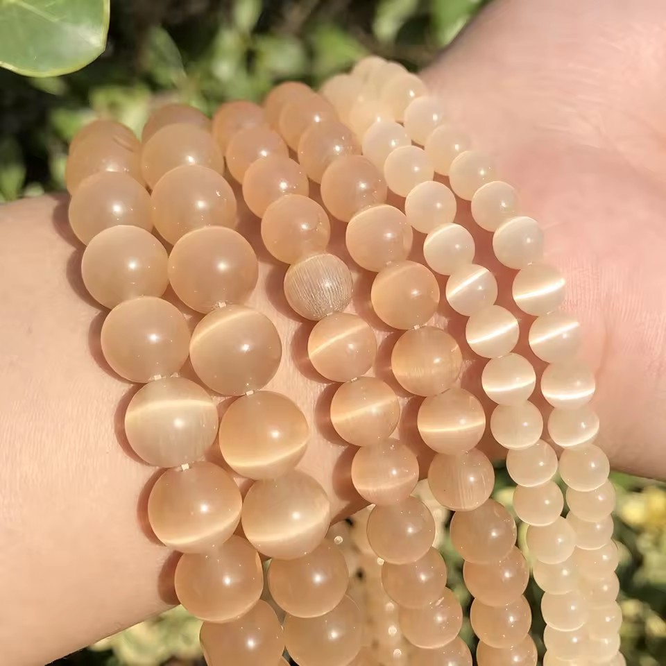 Factory Direct Sales  Cat's Eye Round Beads, Loose Spacer Beads for DIY Bracelet Necklace Jewelry Making, 4/6/8/10mm Sizes Available