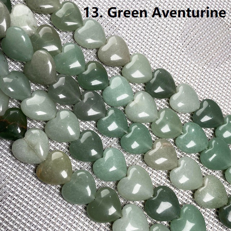 Wholesale Mixed Natural Stone Heart Beads, 16mm Love Shaped Crystal Beads, Loose Gemstone Charms for DIY Bracelet Necklace Jewelry Making