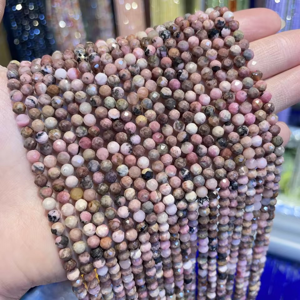 Wholesale Faceted Natural Gemstone Beads, Cut Crystal Loose Beads, Aquamarine Tourmaline Agate Spacer Beads for DIY Bracelet Necklace Jewelry Making, 2/3/4mm