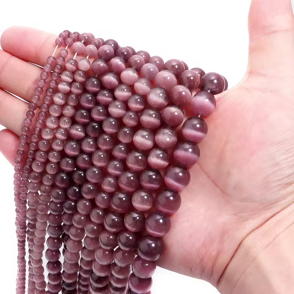 Factory Direct Sales  Cat's Eye Round Beads, Loose Spacer Beads for DIY Bracelet Necklace Jewelry Making, 4/6/8/10mm Sizes Available