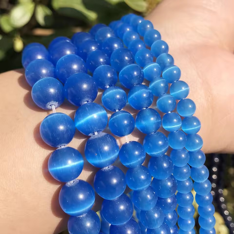 Factory Direct Sales  Cat's Eye Round Beads, Loose Spacer Beads for DIY Bracelet Necklace Jewelry Making, 4/6/8/10mm Sizes Available